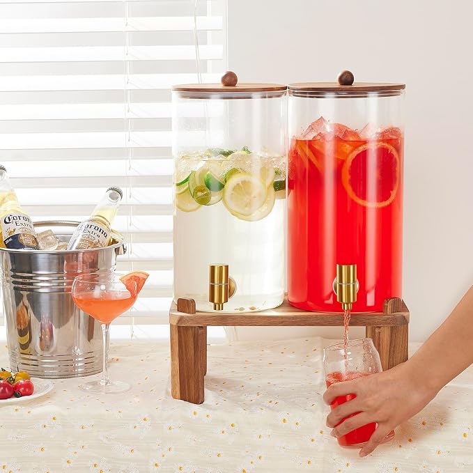 2 PCS 1.5 Gallon Drink dispenser, Glass Beverage Dispenser - Image 4