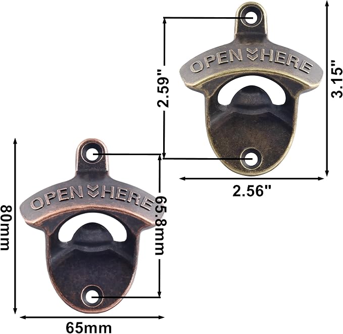 Old Fashioned Wall Mount Beer Opener Stainless, Antique Copper Bronze Soda - Image 5