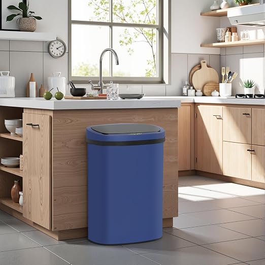 BestOffice 13‑Gallon Automatic Sensor Trash Can, Deep Blue – 50 L Touchless - Image 2