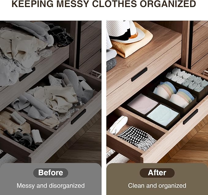DIMJ Drawer Organizer Clothes, Underwear Drawer Organizer, Fabric Drawer - Image 4
