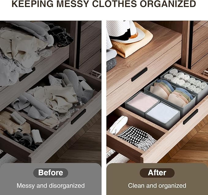 DIMJ Drawer Organizers for Clothing, Fabric Closet Organizers and Storage - Image 5