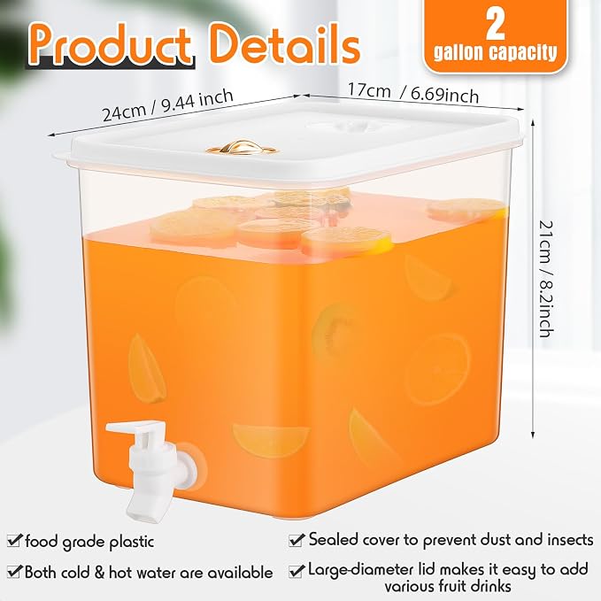 Domensi 8 Pack 2 Gallon Drink Dispenser - Image 2