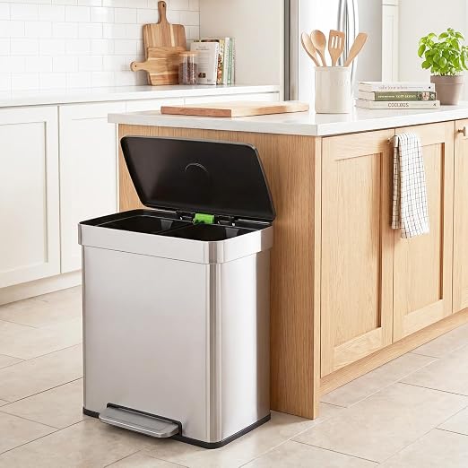 PayLessHere Dual Compartment Recycling Trash Can - Image 2