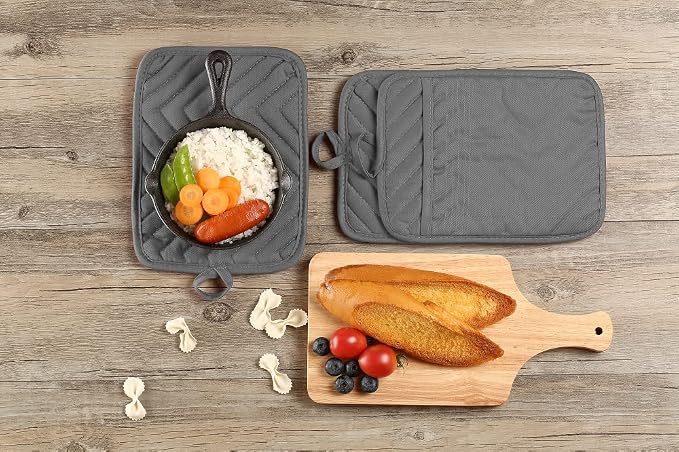 Oven Pot Holder with Pocket Cotton Heat Resistant Coaster Potholder Kitchen Hot - Image 6