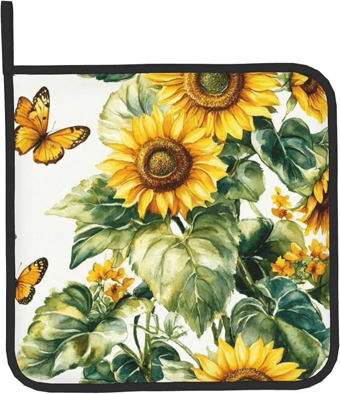 Sunflower Oven Mitts and Pot Holders Spring Summer Kitchen Accessories Set of 2 - Image 9
