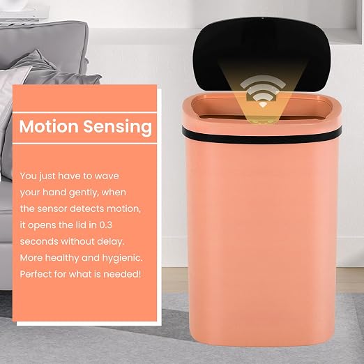 13 Gallon Trash Can, 50Liter Plastic High-Capacity Automatic Kitchen Trash Can - Image 2