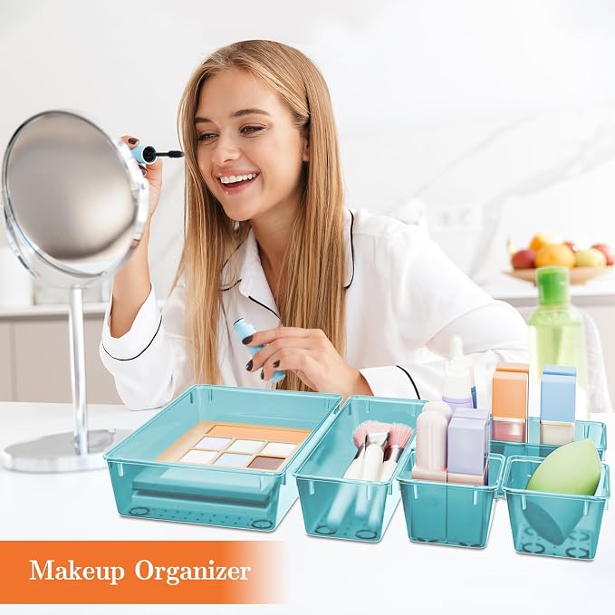 SpaceHacks 25 PCS Plastic Drawer Organizer Set, 4-Size Versatile Organizer - Image 5