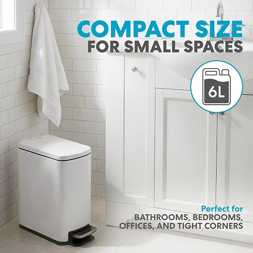 SIMPLI-Magic 6L/1.6G Stainless Steel Bathroom Trash Can - Image 2