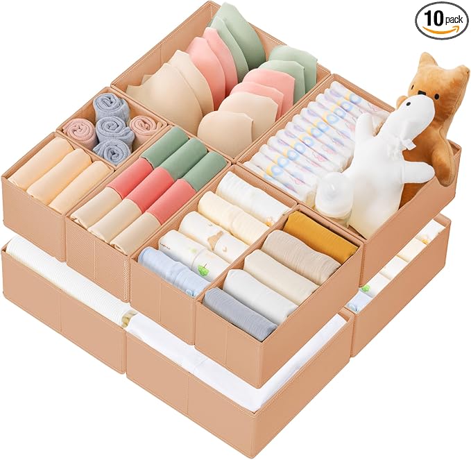 Criusia Drawer Organizer Clothes, 10 Pack Dresser Organizer by Criusia