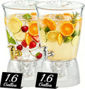 1.6 Gallon Drink Dispenser for Parties, 2 Pack Plastic Beverage Container by JHDZDHY
