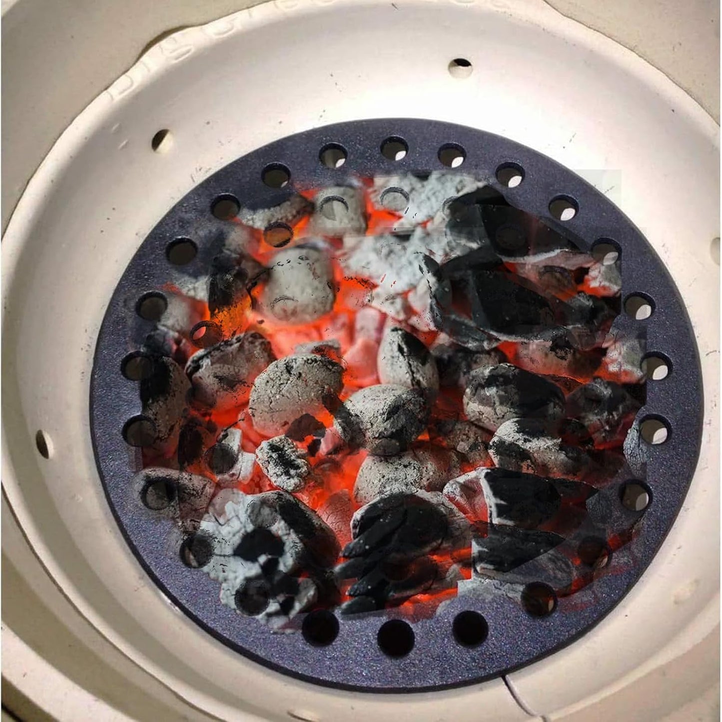 7441 Round 17" Cast Iron Fire Grate, Charcoal Grates Bottom Plate Replacement Parts for Weber 22" Kettle, One-Touch, Master Touch, Bar-B-Kettle, Performer，Big Green Egg XL Charcoal Grill