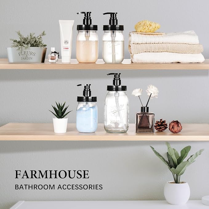 Amolliar Plastic Mason Jar Soap Dispenser - Image 5