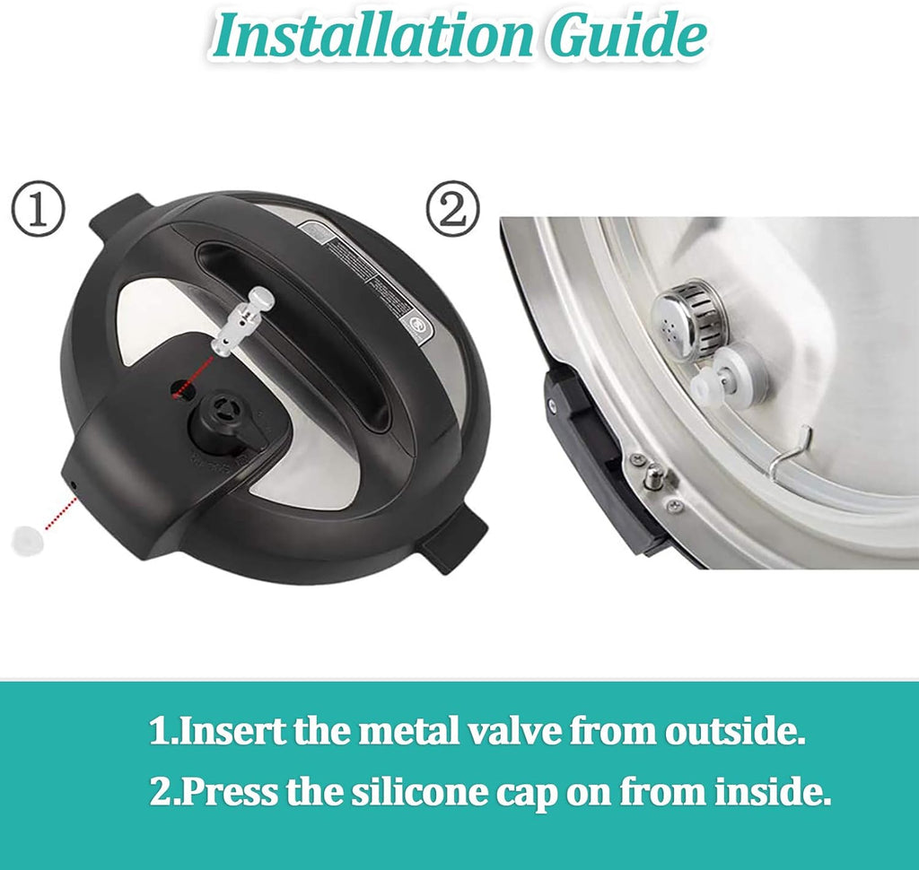 Steam Release Handle, Original Float Valve Replacement Parts with 3 Silicone Caps for Instant Pot Ultra 3, 6, 8 Qt，Instant Pot Duo/Duo Plus 3, 5, 6 Qt by ZYLONE