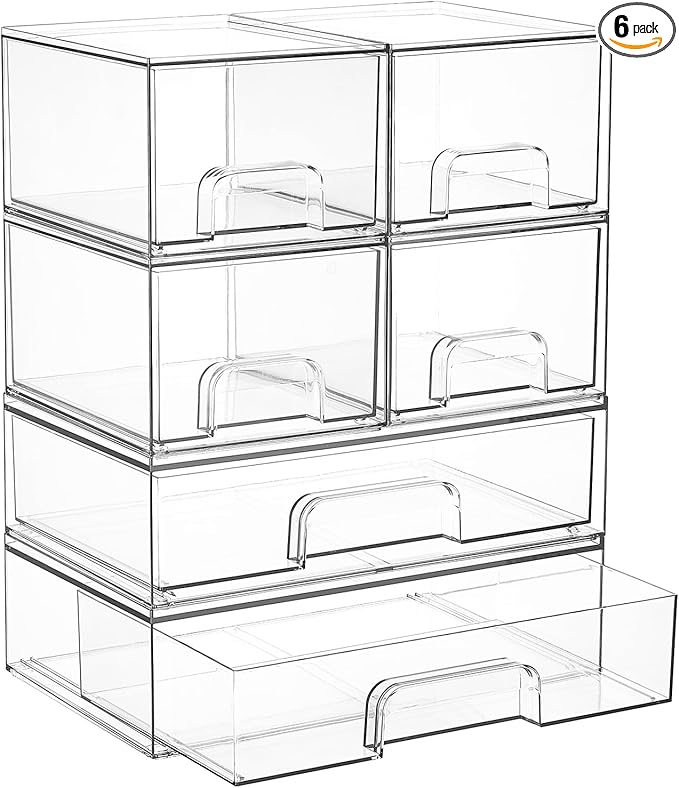 Vtopmart Stackable Storage Drawers Set of 6, Laundry Room Organization by Vtopmart