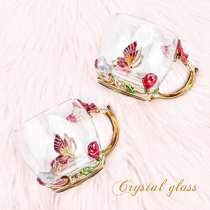 OEAGO Gifts for Mom Women Mothers Day Valentines Day Gifts Glass Coffee Enamels - Image 9