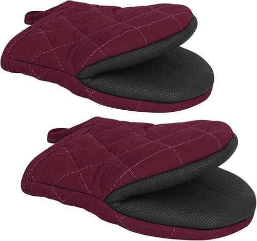 1 Pair Short Oven Mitts by Qulable