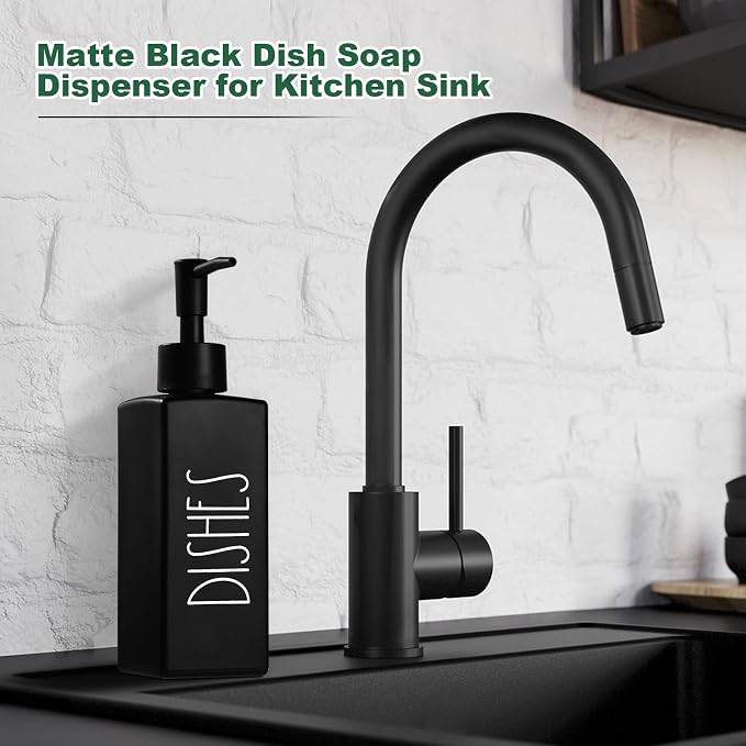 Dish Soap Dispenser, Matte Black Soap Dispenser - Image 5