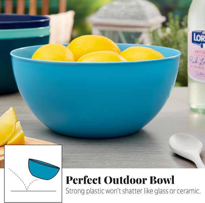 US Acrylic Vista Durable Plastic Salad and Serving 10-inch Bowls | Set of 4 in - Image 5