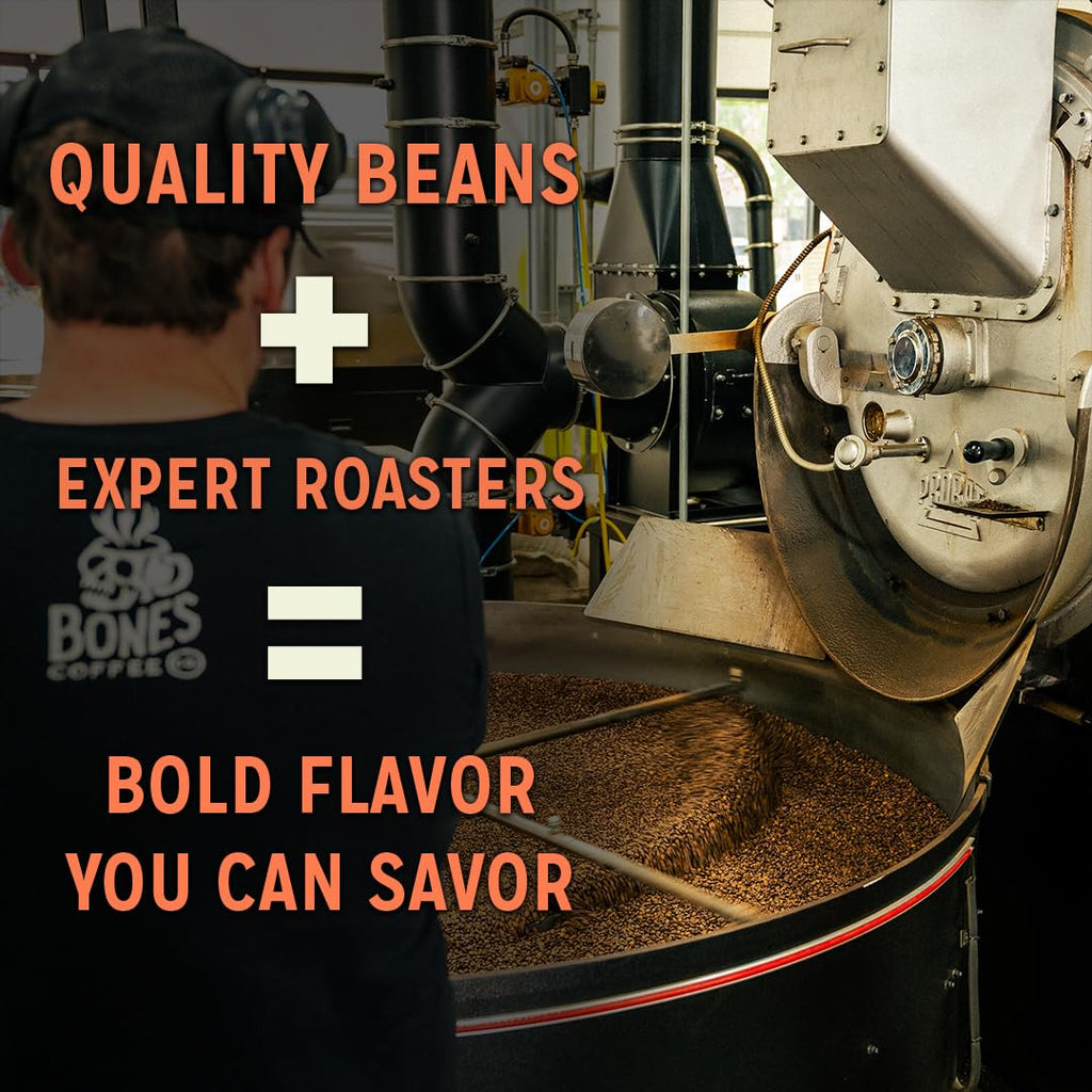 Bones Coffee Company French Toast, Sweet and Buttery Flavored Flavored Coffee, Medium Roast Low Acid Arabica Beans Compatible with Auto drip and French Press Coffee Maker, 12 Oz Whole Bean