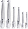 6 Pack Buffet Tongs, Stainless Steel Serving Tongs Serving Utensils 7Inch by Must-havesForYourKitchen