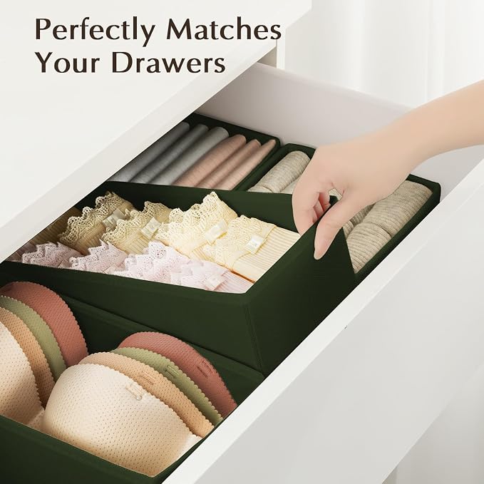DIMJ Drawer Organizers Clothes, Fabric Closet Organizers and Storage, Shallow - Image 3