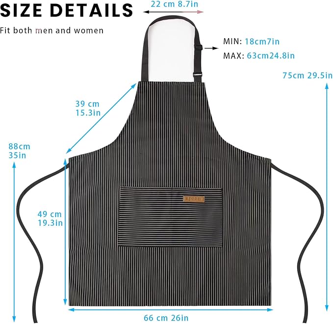 BeLuyi 2 Pack Adjustable Bib Apron - Image 3