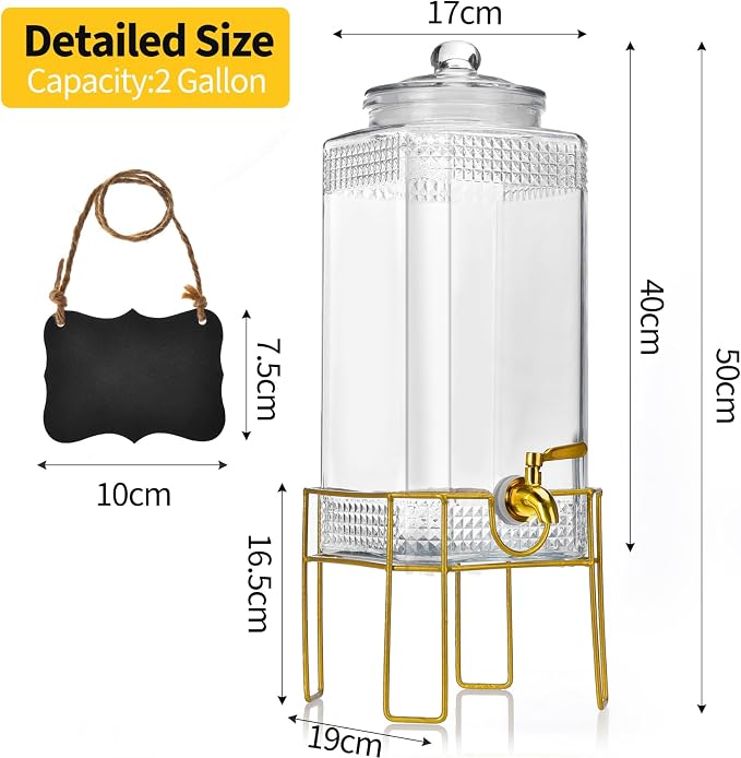 Drink Dispenser, 2 Gallon Drink Dispensers - Image 4