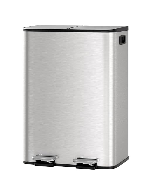 GarveeHome 2 x 8 gal Stainless Steel Double Trash Can by GarveeHome