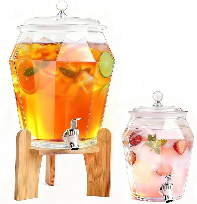 2 PCS Drink Dispenser Set, 2.5 Gallon Total Capacity by Bawanglo