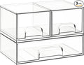 Criusia Stackable Storage Drawers, 3 Pack Clear Acrylic Makeup & Bathroom by Criusia