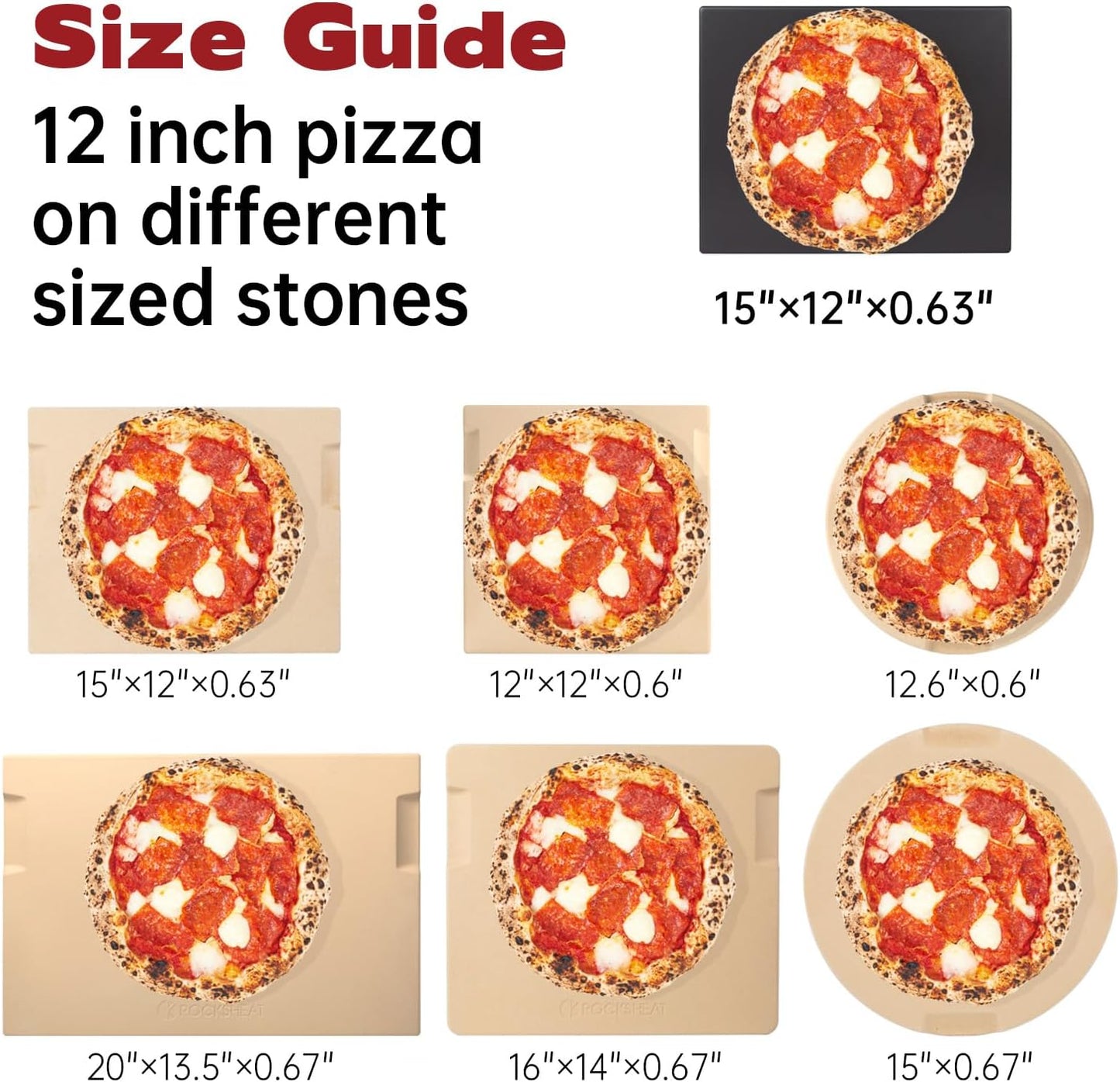 Pizza Stone, Ceramic Coating 15"x12" Rectangular Pizza Stone for Oven Grill BBQ, Easy Clean Bread Baking Stone with Unique Built-in 4 Handle