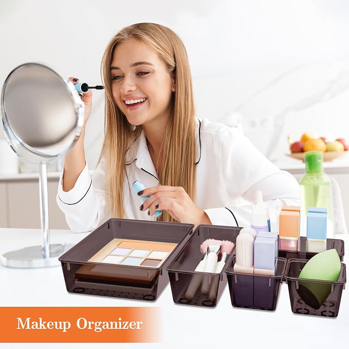 SpaceHacks 25 PCS Plastic Drawer Organizer Set, 4-Size Versatile Organizer - Image 5
