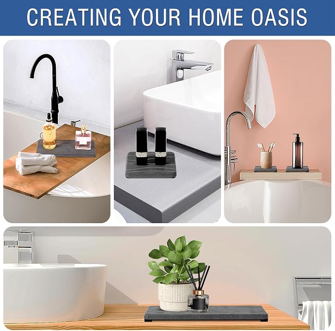 3PCS Water Absorbing Stone Tray, Fast Drying Stone Sink Tray, Stones Soap Trays - Image 7