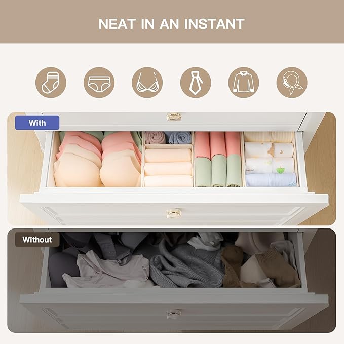 Criusia Drawer Organizer Clothes, 21 Pack Dresser Organizer - Image 3