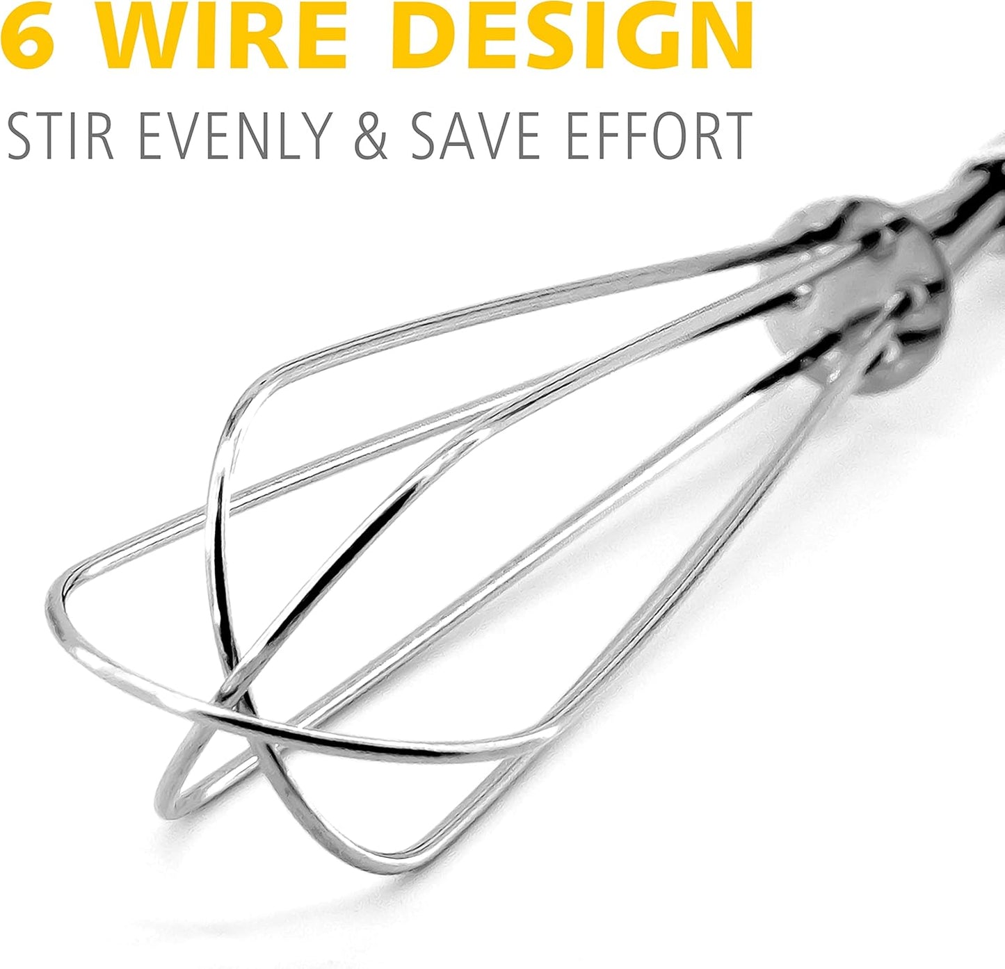 Anaeat Mini Wire Whisks, Set of 2 Portable Stainless Steel Kitchen Tiny Whisk & Egg Beater with Thick Wire - Sturdy Small Mixing Balloon for Cooking, Blending, Whiping, Beating and Stirring (5" + 7")
