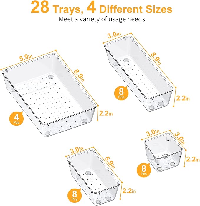 SMARTAKE 28 Piece Drawer Organizers - Image 3