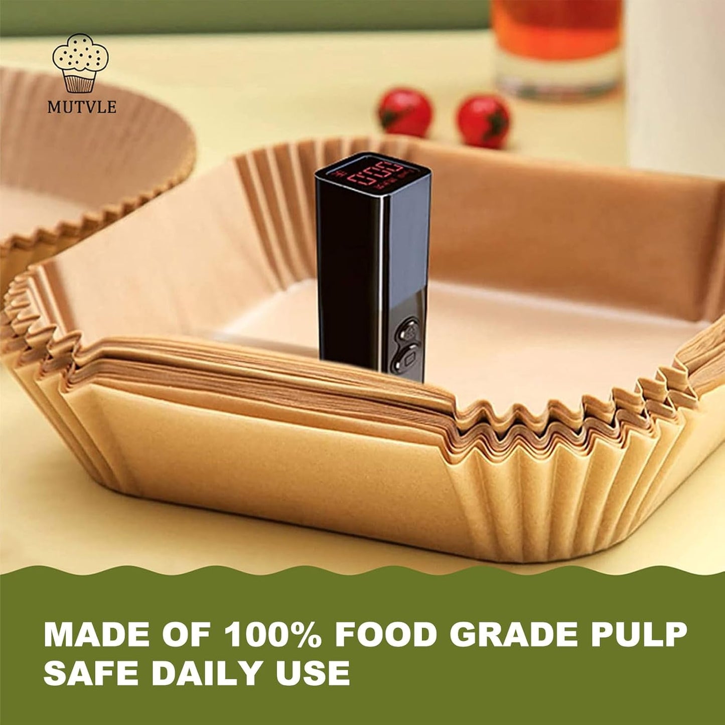 Air Fryer Liners Disposable for CHEFMAN Air Fryer, Power XL Air Fryer Liners, 6 qt 8QT Air Fyrer Liners, 9.5 inch Parchment Paper Liners for 10 Qt 12-Quart Air Fryer Oven