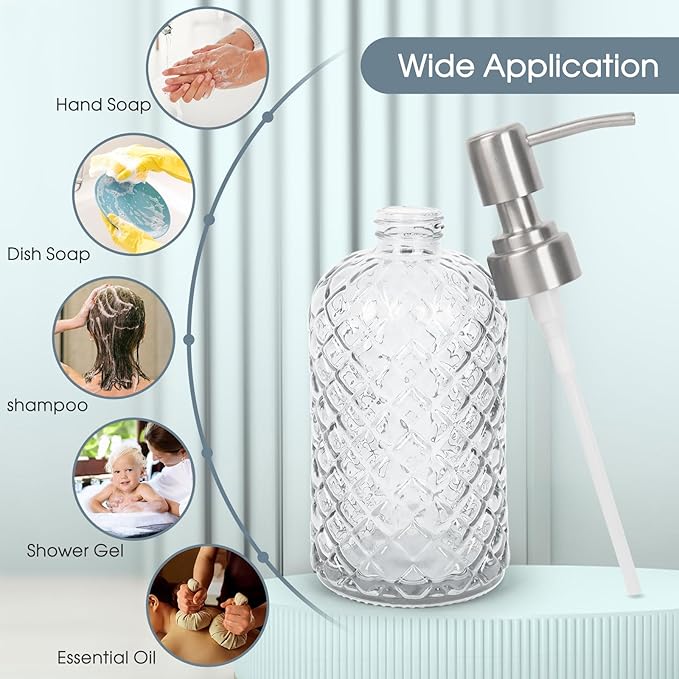 Gem-Patterned Glass Soap Dispenser - Image 6