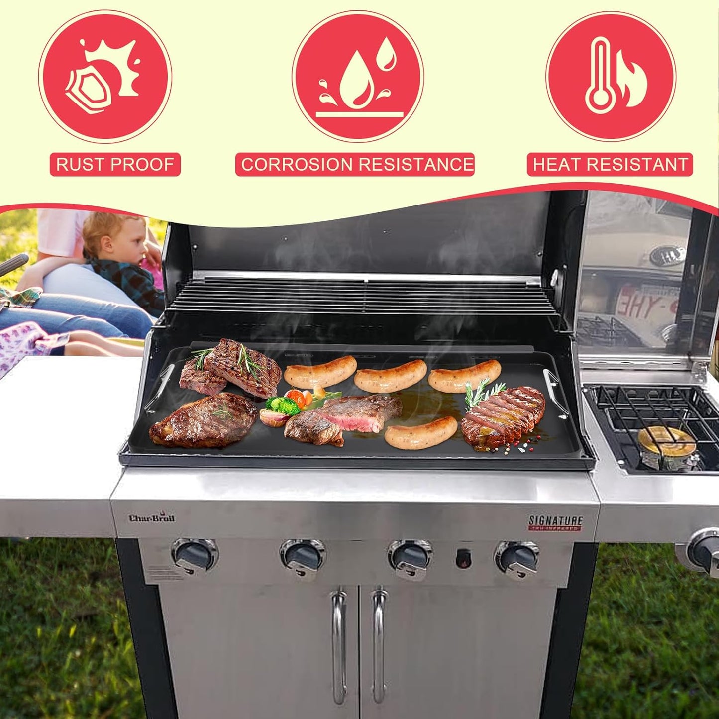 Full-Size Griddle Inserts for Charbroil Commercial Tru Infrared 466242715 463242715 463276016 463255020 463439915 463242716 Replacement Parts, Flat Top Griddle for charbroil G533-0009-W1 G541-0016-W2