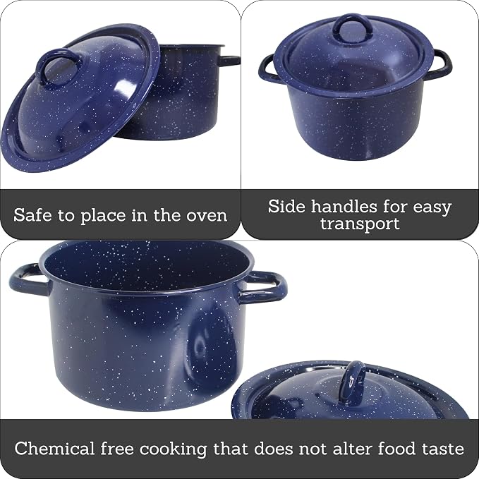 IMUSA USA Blue Enamel Stock Pot - Image 2