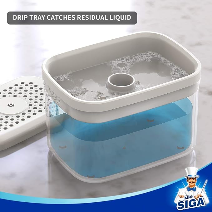 MR.SIGA 2 in 1 Premium Soap Dispenser and Sponge Holder, Dishwashing Soap Pump - Image 3