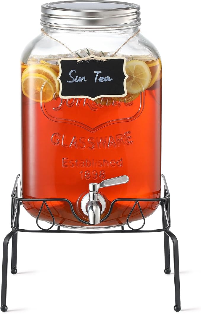2 Gallon Glass Beverage Dispenser by NETANY