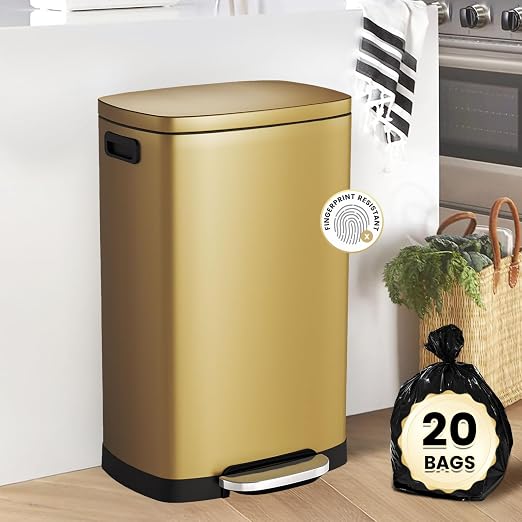 ELPHECO Kitchen Trash Can with Lid Soft Close, 13 Gallon / 50L Stainless Steel - Image 2