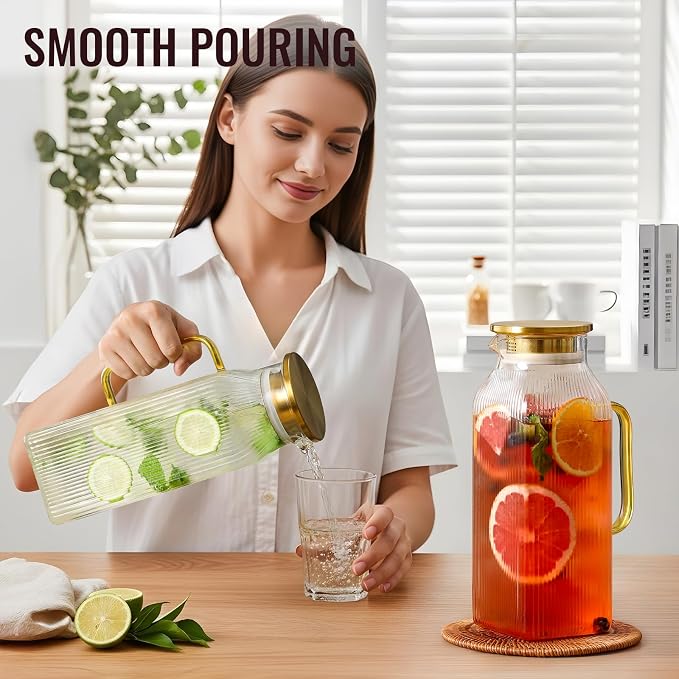 2 Pack 2 Liter/68 oz Square Glass Pitcher - Image 6