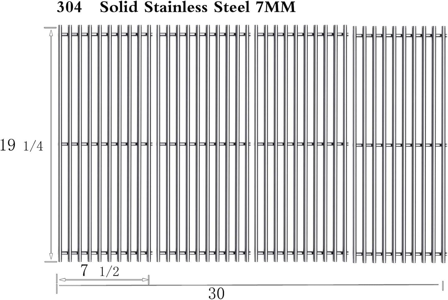 SN8264 (4-Pack) 19 1/4" Stainless Steel Cooking Grid Grates Replacement for Bull 18248 LP, 18249 NG, LP 47628, NG 47629, 57569 NG, 57568 LP, LP 62648, NG 62649 Grill