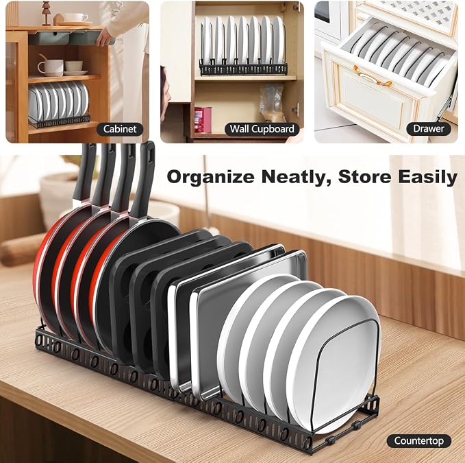Housolution 2 Pack Baking and Cookie Sheet Organizer, Bakeware Tray Muffin Pan - Image 6