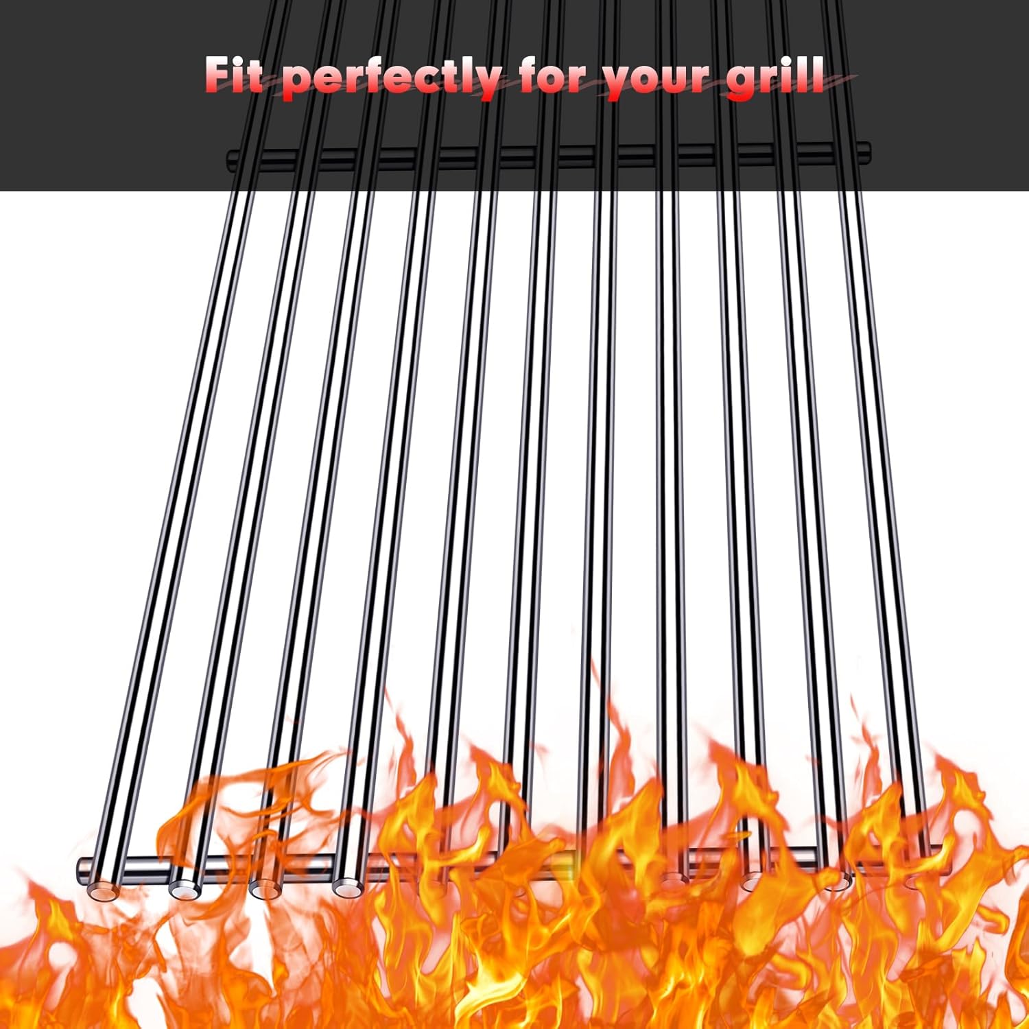 9MM 16517 Grill Grates Replacement for Bull Grill Replacement Parts, BBQ Bull Angus 4 Burner 47628 47629, Steer Premium 69008, Lonestar 87049, Bull Outlaw 26038 26039, Stainless Steel Grids