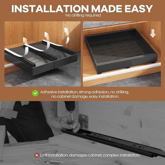 Seinloes 2 Pack Expandable Pull Out Cabinet Organizer 16.5"Deep - Image 7