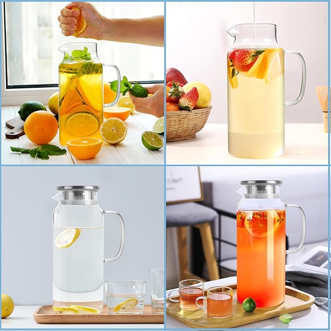 Yirilan Glass Pitcher, 2 Liter Water Pitcher - Image 6