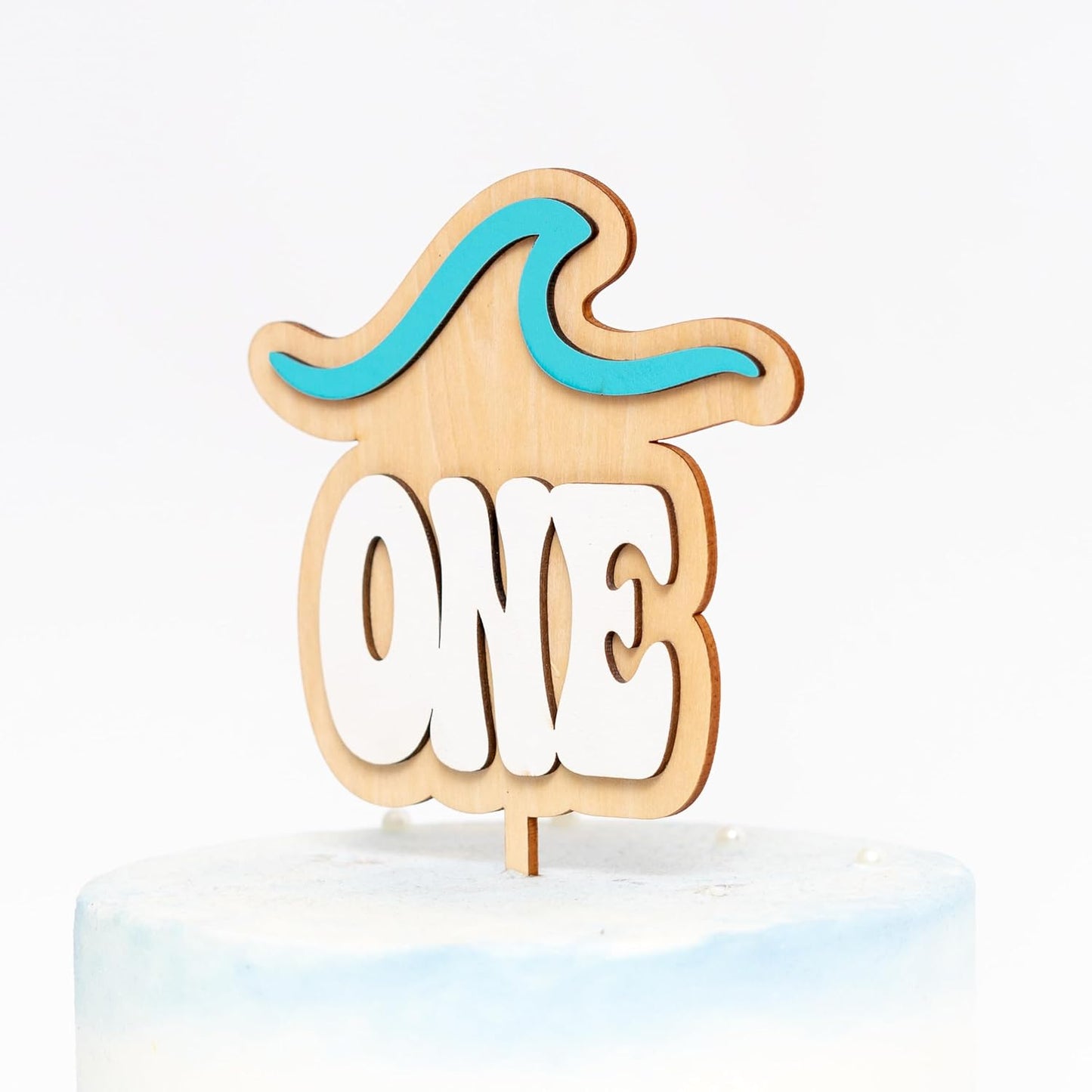 Wave Cake Topper - The Big One Cake Topper, Beach Themed First Birthday Decoration Supplies, Surf Theme 1st Birthday Party Decor for Cake Smash, Photo Props...